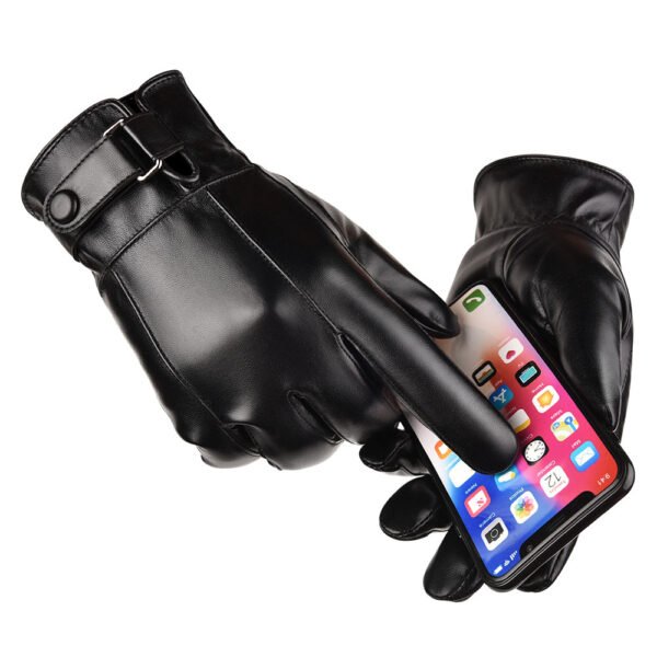 Men’s PU Touchscreen Gloves for Winter Cycling